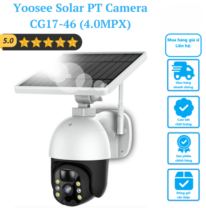 Camera Yoosee PT 4MPx năng lượng mặt trời CG17-46 (Solar PT Camera CG17-46)