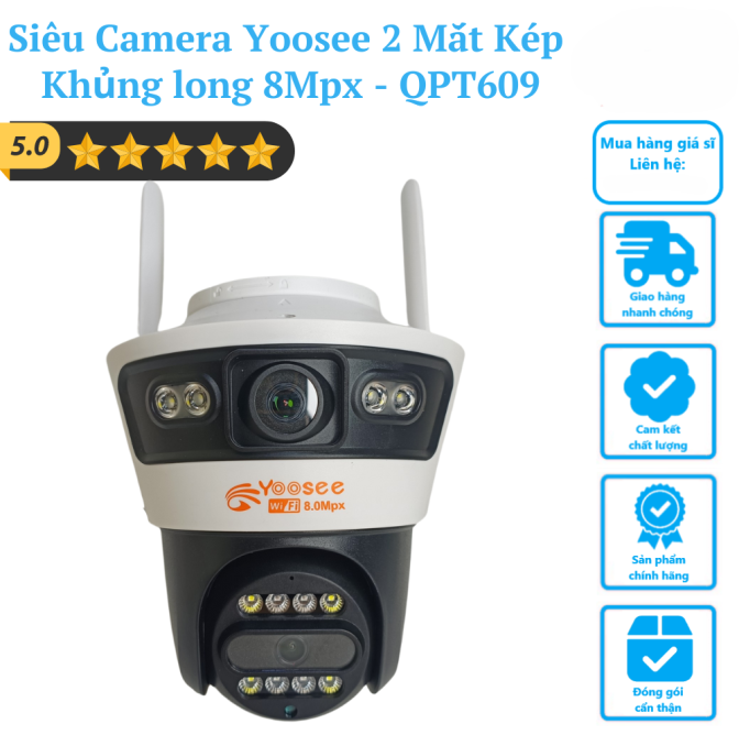 Camera Yoosee 2 Mắt kép Khủng Long 8Mpx – QPT609
