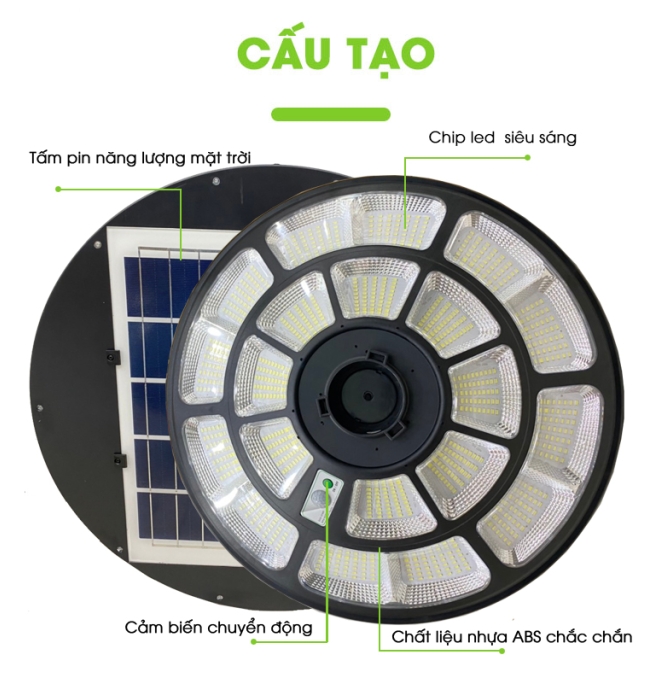 Đèn năng lượng mặt trời sân vườn UFO 1000w